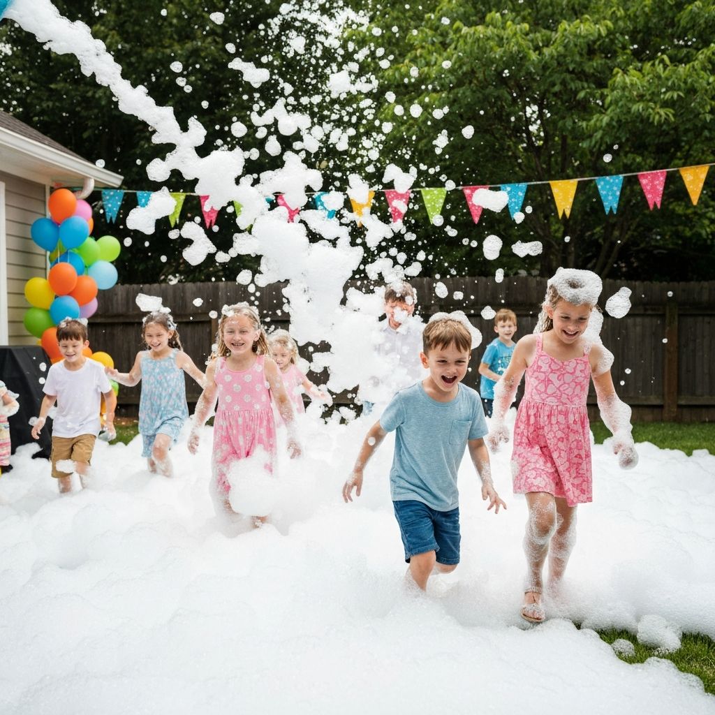 Birthday party with foam