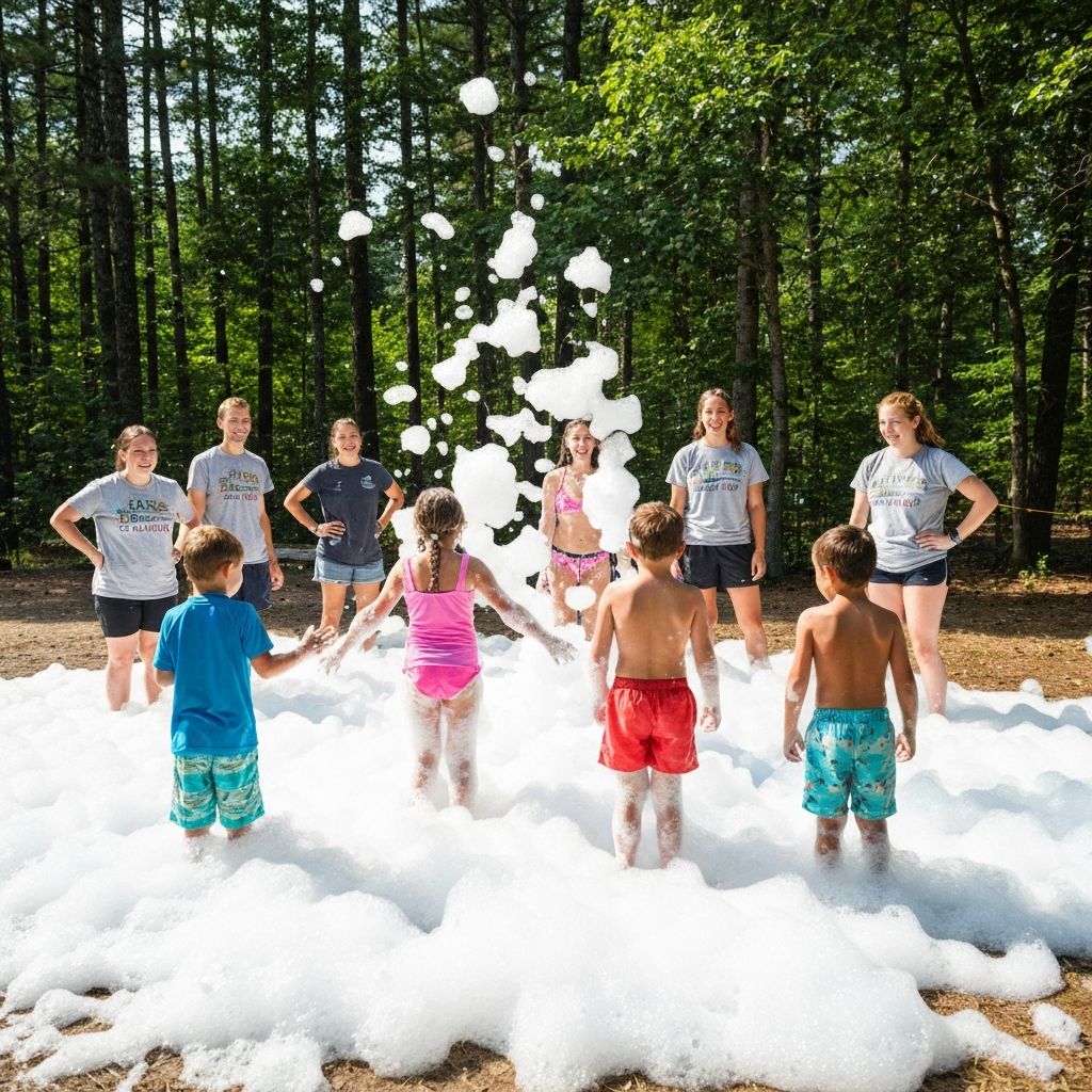 Summer camp foam party